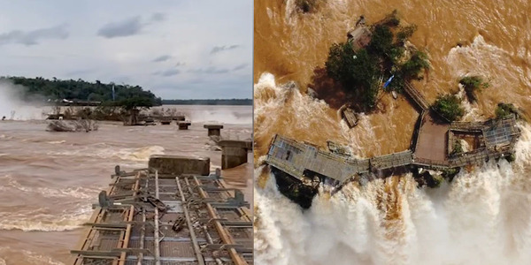CATARATAS DEL IGUAZÚ: CAUDAL 10 VECES SUPERIOR AL PROMEDIO CAUSA IMPORTANTES DESTROZOS