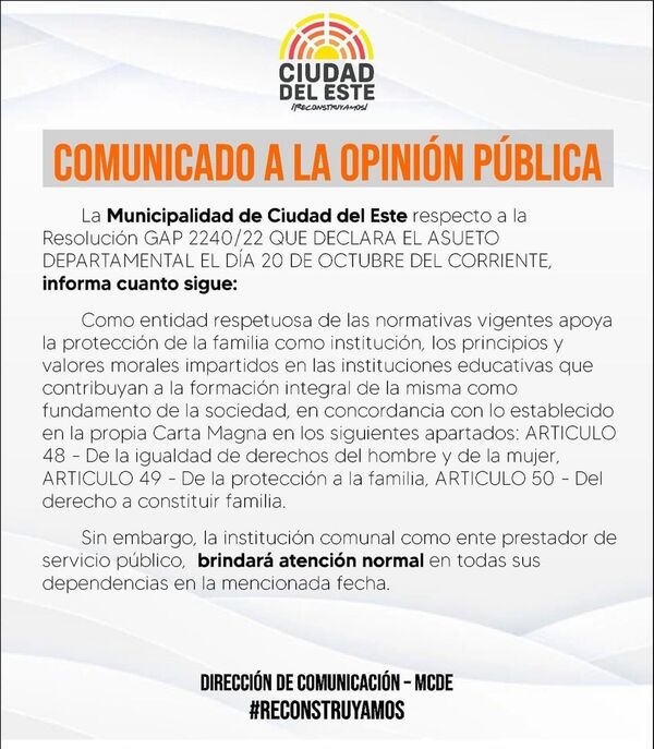 CDE no acata asueto - Noticde.com