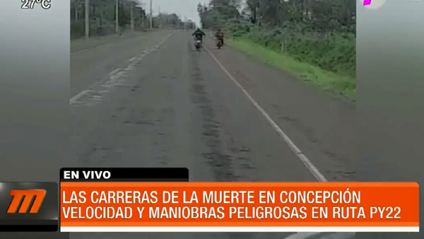 Peligrosa carrera de motociclistas en Concepción