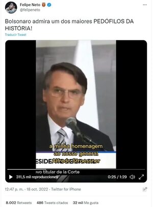 Critican a Bolsonaro por alabar a Stroessner, “uno de los mayores pedófilos de la historia” - Política - ABC Color