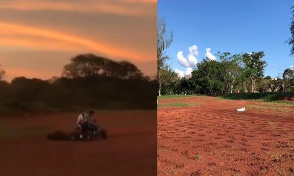 Irracionales destruyen campo de juego en preparación