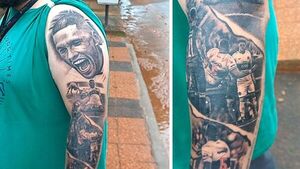 Hincha de Olimpia coronó su tatuaje con la firma de Richard Ortiz