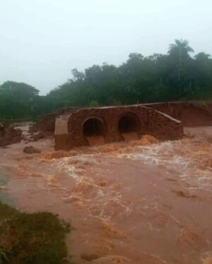 Puente es arrastrado por las lluvias en Acahay - Nacionales - ABC Color