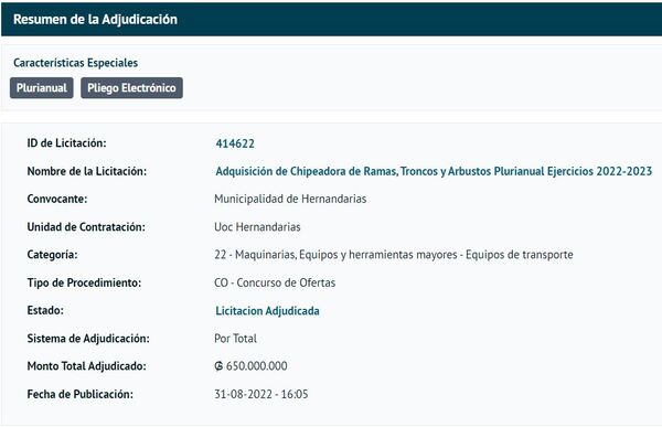 Grosera sobrefacturación en compra de chipeadora para Comuna de Hernandarias - La Clave