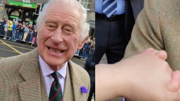 El rey Carlos saludó y agarró de la mano a paraguaya en Escocia