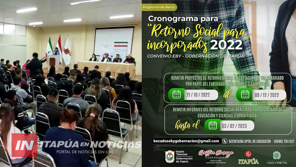 JÓVENES BECADOS ENVÍAN PROYECTOS DE RETORNO SOCIAL