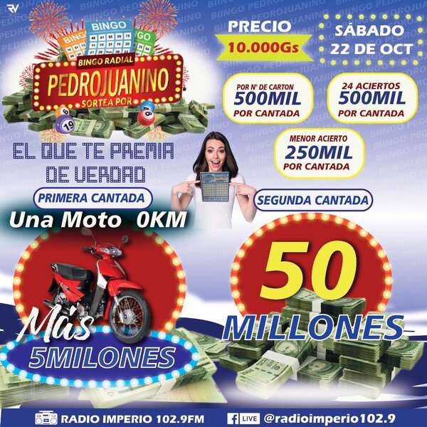 Bingo Radial Pedrojuanino sortea este sábado más de G. 60 millones en premios - Radio Imperio