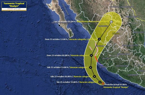Huracán Roslyn amenaza la costa occidental de México | 1000 Noticias