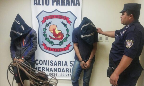 Capturan a rateros y recuperan rollo de cables hurtado