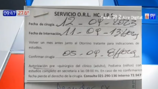 Paciente de IPS deberá esperar casi un año para operarse