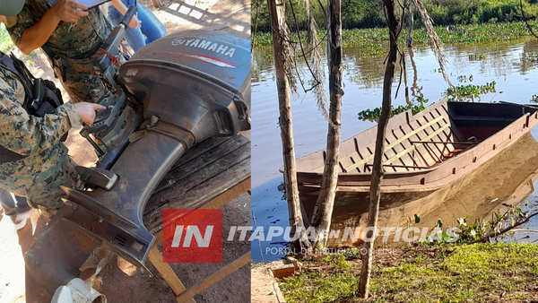 INCAUTARON UNA EMBARCACIÓN Y MOTORES EN CNEL. BOGADO