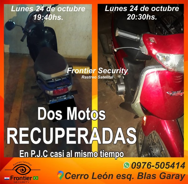 Dos motocicletas fueron recuperadas en una hora gracias a Frontier Security - Radio Imperio