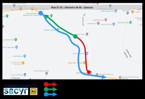 Diario HOY | Cortes y desvíos en doble sentido de circulación en intersección Ruta Ypacaraí – Pirayú