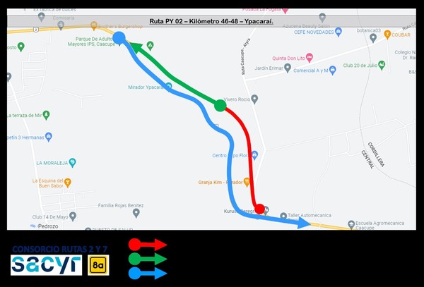 Diario HOY | Cortes y desvíos en doble sentido de circulación en intersección Ruta Ypacaraí – Pirayú