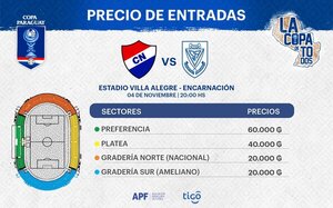 Final de la Copa Paraguay: Está habilitada la venta de entradas para el juego entre Nacional y Sp. Ameliano.