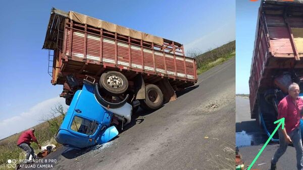 Padre e hijo se salvaron de milagro en impresionante accidente