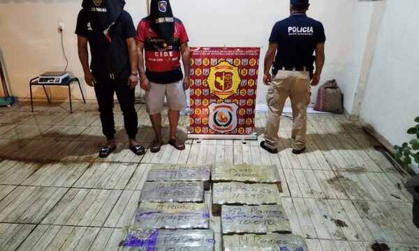 Detienen a dos presuntos narcos e incautan casi 100 kilos de marihuana