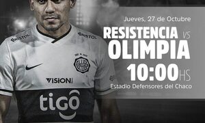 Resistencia-Olimpia será desde las 10:00 horas