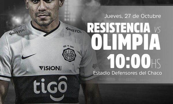 Resistencia-Olimpia será desde las 10:00 horas