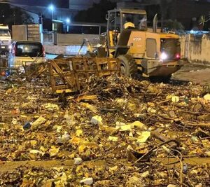 Gran cantidad de basura taponó las rejillas en varias zonas de la Capital - Nacionales - ABC Color