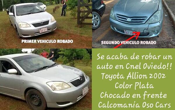 Roban dos vehículos en menos de tres horas en Coronel Oviedo – Prensa 5