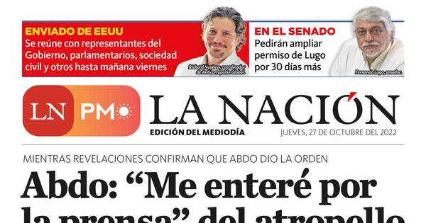 La Nación / LN PM: edición mediodía del 27 de octubre