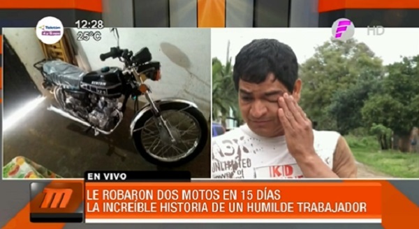 Hombre sufre robo de dos motos en 15 días y pide ayuda para seguir trabajando