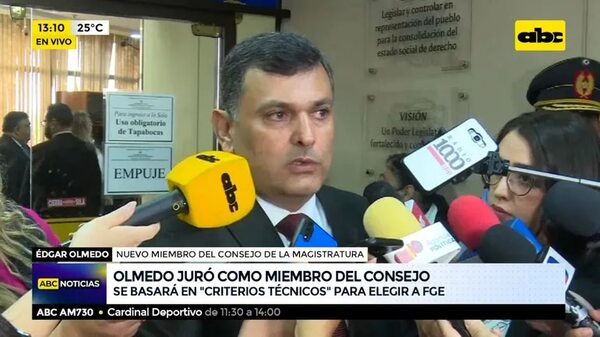 Olmedo juró como miembro del Consejo - ABC Noticias - ABC Color