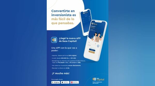 Banco Basa lanza App para realizar inversiones, se puede iniciar a partir de G. 500 mil