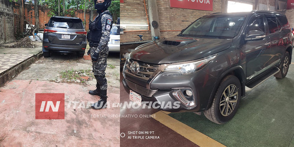 CAMIONETA HURTADA EN ENCARNACIÓN FUE RECUPERADA EN ALTO PARANÁ