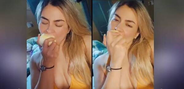 Crónica / [VIDEO] La "rubia de la cerveza" enseñó a chupar...una naranja