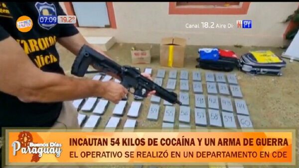 Incautan arma de guerra y más de 50 kilos de cocaína en CDE