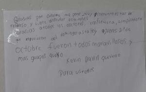 Niño dejó una carta de agradecimiento a doctores en Concepción – Prensa 5