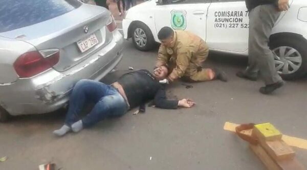 Motochorro atropellado se salvó de morir y ya está estable
