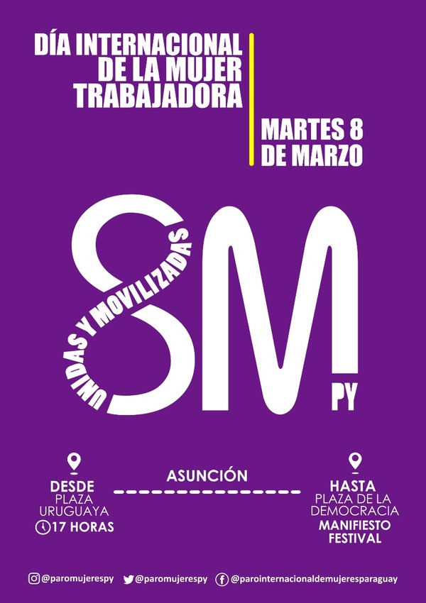 8MPY: Mujeres se movilizan para exigir sus derechos | 1000 Noticias