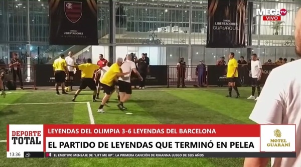 Partido entre leyendas de Olimpia y Barcelona termina en “moquete” - Megacadena — Últimas Noticias de Paraguay