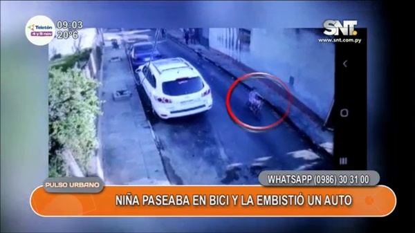Accidente con suerte: Niña paseaba en bici y la embistió un auto - SNT