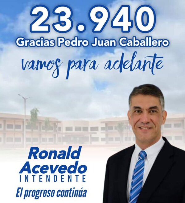 Ronald Acevedo es electo intendente de Pedro Juan Caballero