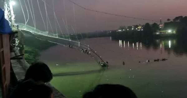 La Nación / Al menos 75 muertos tras el colapso de un puente colgante en India
