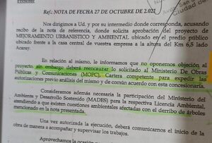 Confirman que Tapé Porã, ni el MOPC autorizaron la tala favor de Agrofértil y Prieto debe ser imputado