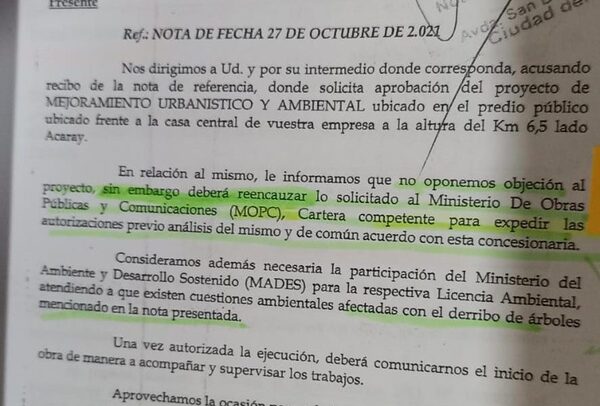 Confirman que Tapé Porã, ni el MOPC autorizaron la tala favor de Agrofértil y Prieto debe ser imputado