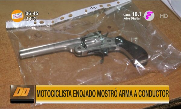 Motociclista enojado amenazó a otro conductor con un arma - Paraguaype.com