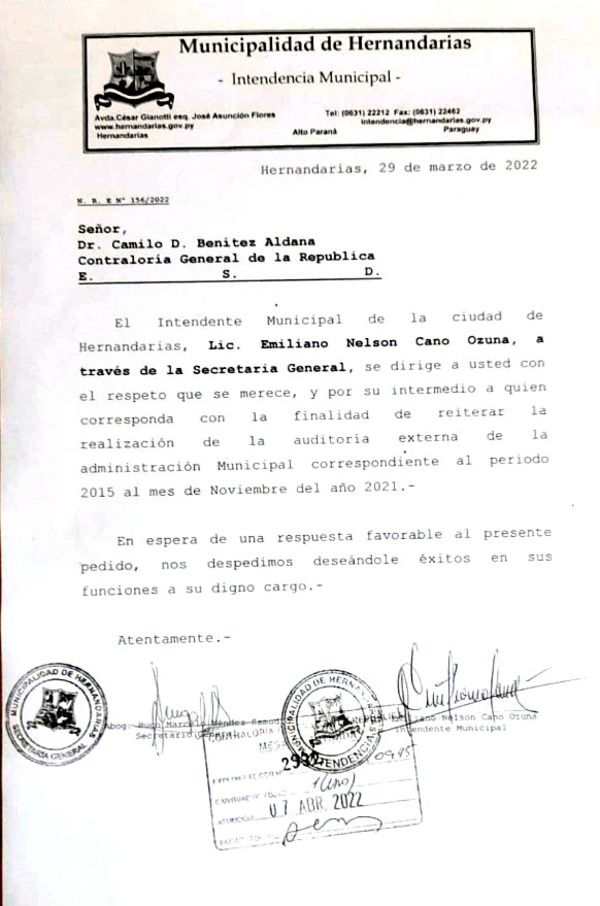 Ante reiterado pedido de Cano, Contraloría resolvió auditar gestión de Rubén Rojas | DIARIO PRIMERA PLANA