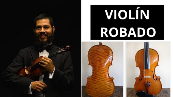 Músico pide ayuda para recuperar el violín que le robaron en el colectivo