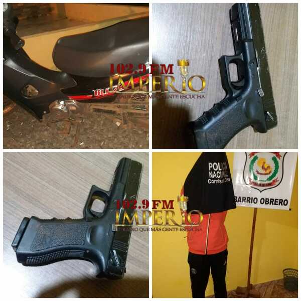 Detienen a un menor de 14 años con pistola y motocicleta robada - Radio Imperio