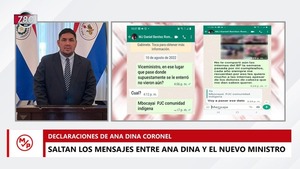 Titular de Justicia no recuerda chats con Ana Dina Coronel sobre secuestrados - Megacadena — Últimas Noticias de Paraguay