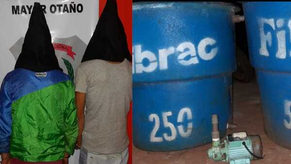 Dos aprehendidos por hurto de tanques en Mayor Otaño