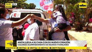 Anita retorna a su casa tras trasplante de corazón - ABC Noticias - ABC Color