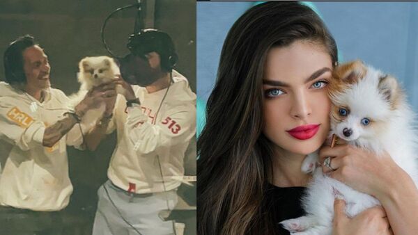 Perrito de Nadia Ferreira apareció en la grabación de Marc Anthony y Maluma