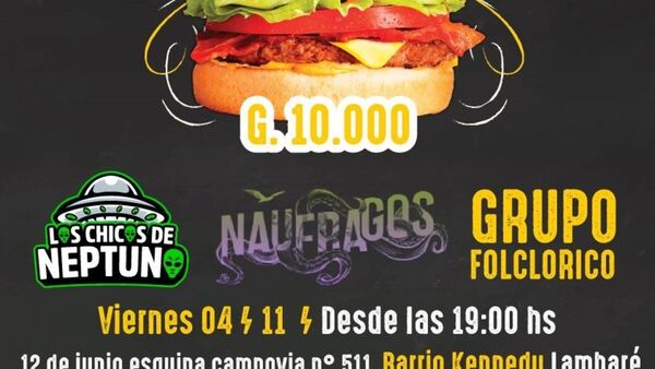 Invitan a una hamburgueseada y concierto solidario en Lambaré